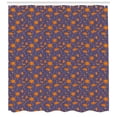thumbnail image 3 of Burnt Orange Shower Curtain, Flowers Buds and Thin Peduncles, Fabric Bathroom Set with Hooks, 69W X 84L Inches Extra Long, Dark Purple Grey Burnt Orange Marigold Dark Magenta, by Ambesonne, 3 of 3