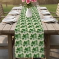 thumbnail image 4 of St Patricks Day Table Runner 90 Inches, Spring Green Shamrock on Linen Bed Runner Dresser Scarves Tabletop for Indoor Outdoor Parties/Ceremony/Banquet, 13" x 90", 4 of 8