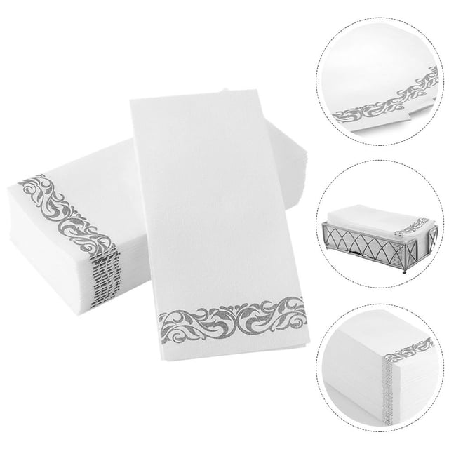 PENIKOKO 25 Pcs Serviettes de Table Argentées Jetables pour Banquets, Fêtes et Réglages de Table Chics à la Maison
