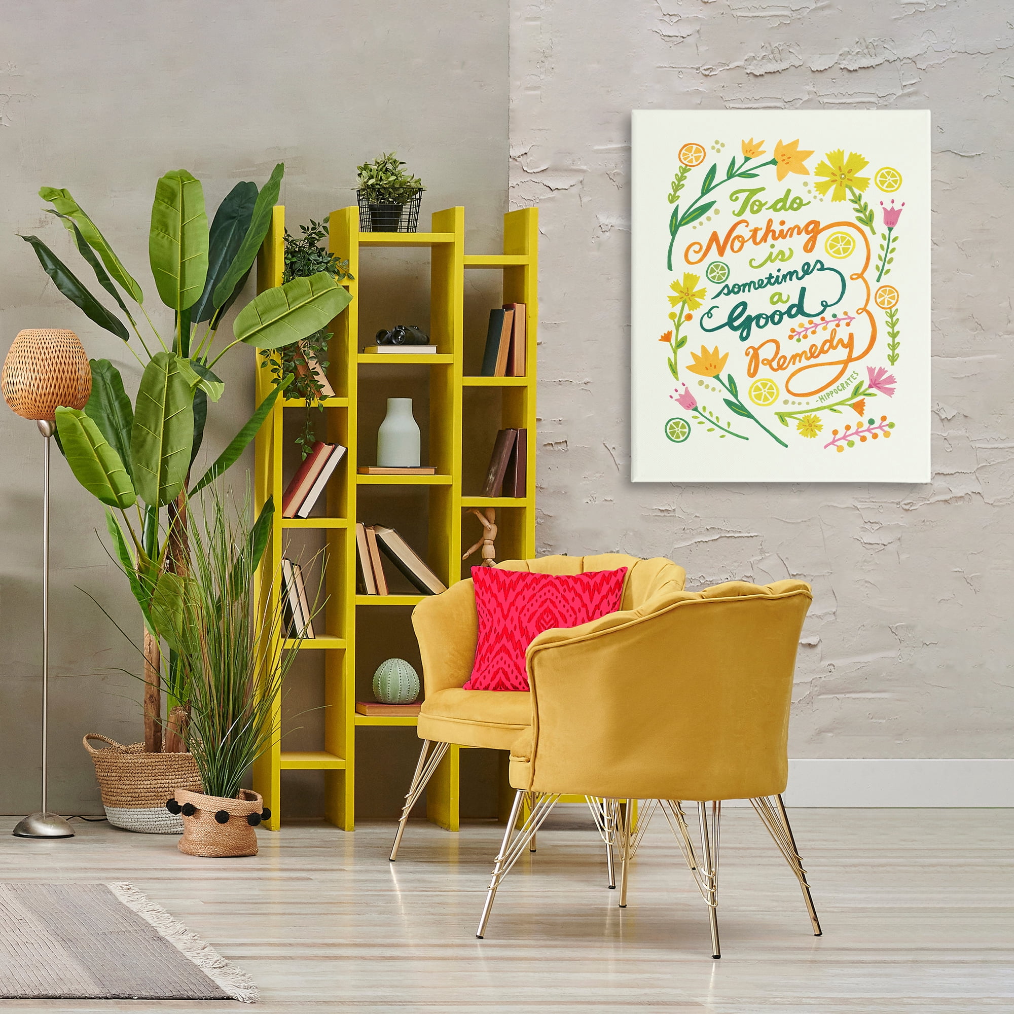 Stupell Industries Doing Nothing Good Remedy Plants & Flowers Painting Wrapped Canvas Art Print Wall Art, 30 x 40