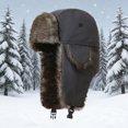 thumbnail image 2 of Windproof Waterproof Trapper Hat with Ear Flaps Ã¢ÂÂ Warm Winter Hat for Men and Women, Unisex Cold Weather Ski Snow Hat, 2 of 4
