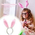 thumbnail image 4 of Diadema de orejas de conejo de peluche, diadema de orejas de conejo suave para Cosplay (blanco y rosa) Likrtyny  Para estrenar, 4 of 7