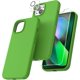 thumbnail image 1 of TOCOL Funda 5 en 1 para iPhone 13, con 2 protectores de pantalla + 2 protectores de lente de cámara, funda de silicona líquida para iPhone 13, azul medianoche, 1 of 4