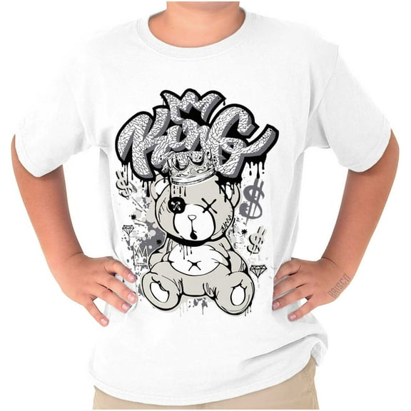 Urban Streetwear King Teddy Bear Crewneck T Shirts Boy Girl Teen Brisco Brands S