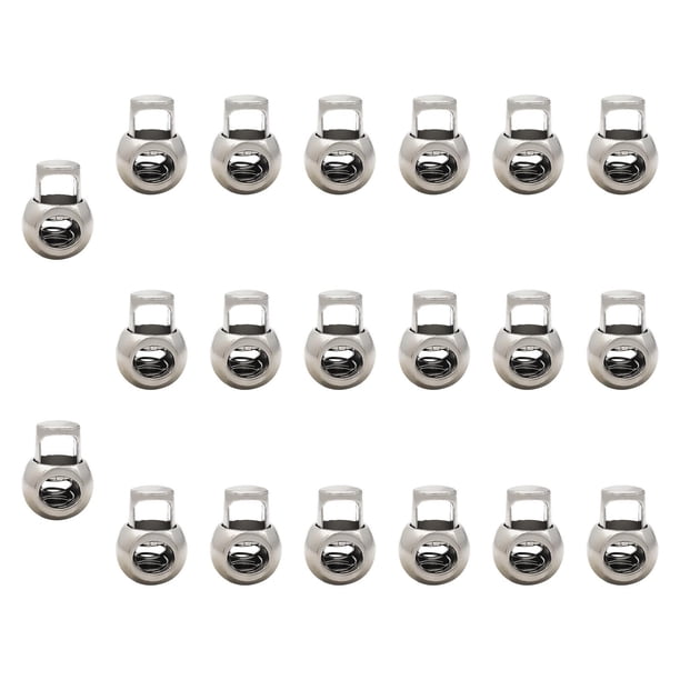 Locos de cordón de metal de 20x Lanzamiento de cable de resorte Toggle Fastener Slider Controlador Toggles End Toggles Clip Ligero de un solo orificio Astilla