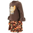thumbnail image 2 of Girls 2 Piece Skirt Set Turkey Day Thanksgiving Clothes Outfit (9Y, Brown), 2 of 5