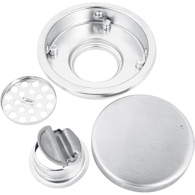 Regadera Esquinero Acero Inoxidable, Filtro de Forma Redonda de Acero Inoxidable, Drenaje de Piso para Uso en el Balcón de la Cocina del Baño del Hogar
