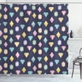 thumbnail image 1 of Colorful Shower Curtain, Graphic Gemstones with Different Shapes Trillion Drop and Marquise Cut Pattern, Fabric Bathroom Set with Hooks, 69W X 84L Inches Extra Long, Multicolor, by Ambesonne, 1 of 3