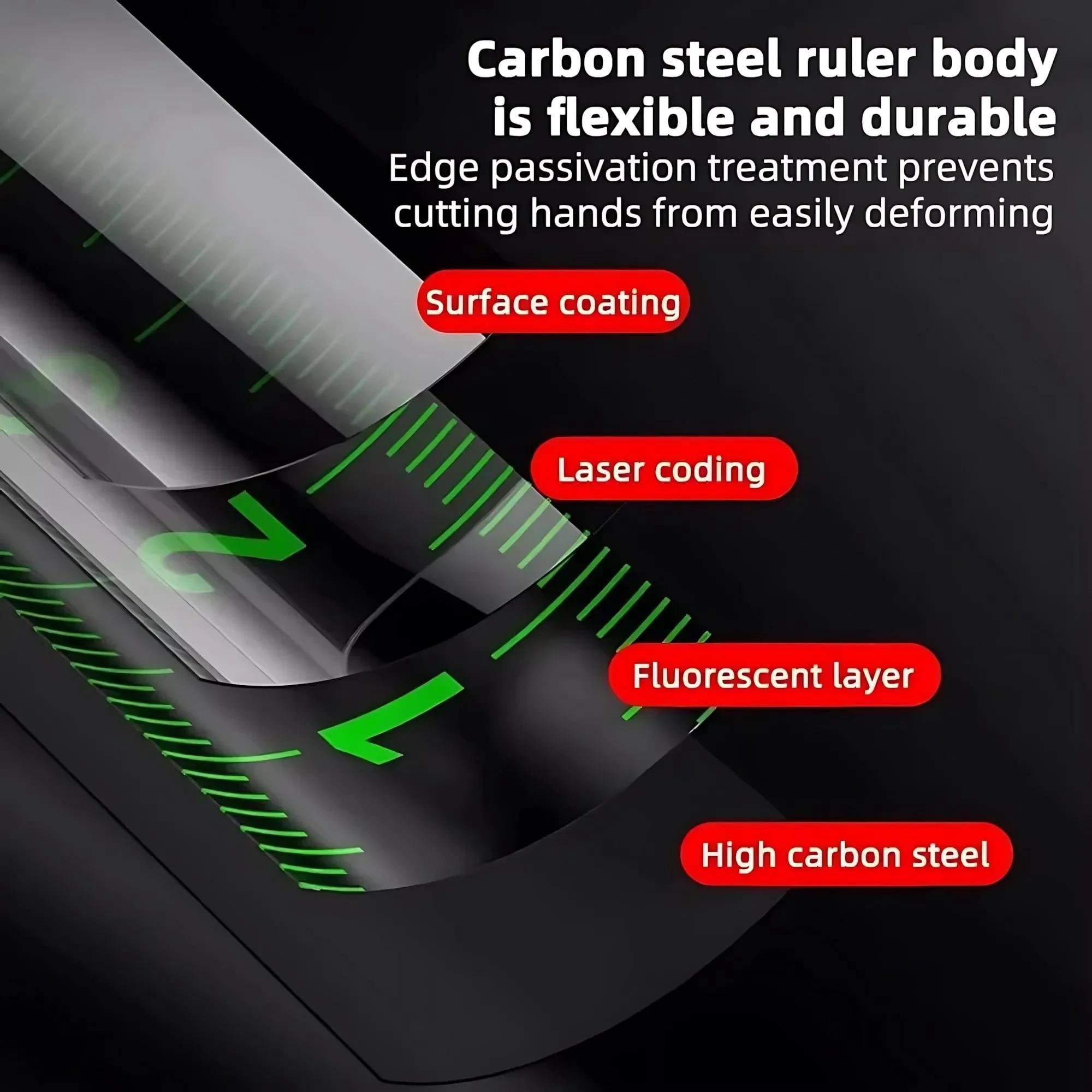 High-precision self-locking fluorescent measuring tape | 10 meters | Drop-proof, cut-proof | Essential tool for home renovation, DIY projects, and professional measurement.