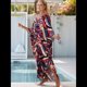thumbnail image 5 of Vestido Caftán con Estampado Animal para Mujer, Talla Grande, para Playa, Verano 2025 Rojo y Amarillo Talla Única, 5 of 10