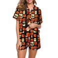 thumbnail image 4 of Elvqul Women's Knit Fabric Short Sleeve Pajama Set for Relaxing AT Home - Soft Feel, 4 of 8
