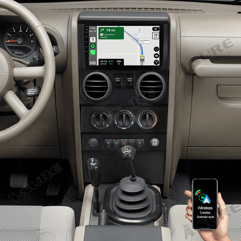 Android 10 Car Stereo GPS Radio Carplay 2+32GB for Jeep Wrangler JK 2-door  07-12 