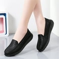 thumbnail image 2 of Wyzesi Lacets pour Espadrilles Pouces Femmes Confort Marche Mocassin Plat en Cuir Mocassin Confortable Chaussures Plates Chaussures de Conduite Extérieures Espadrilles Rouges Espadrilles de Noël pour Femmes, 2 of 5