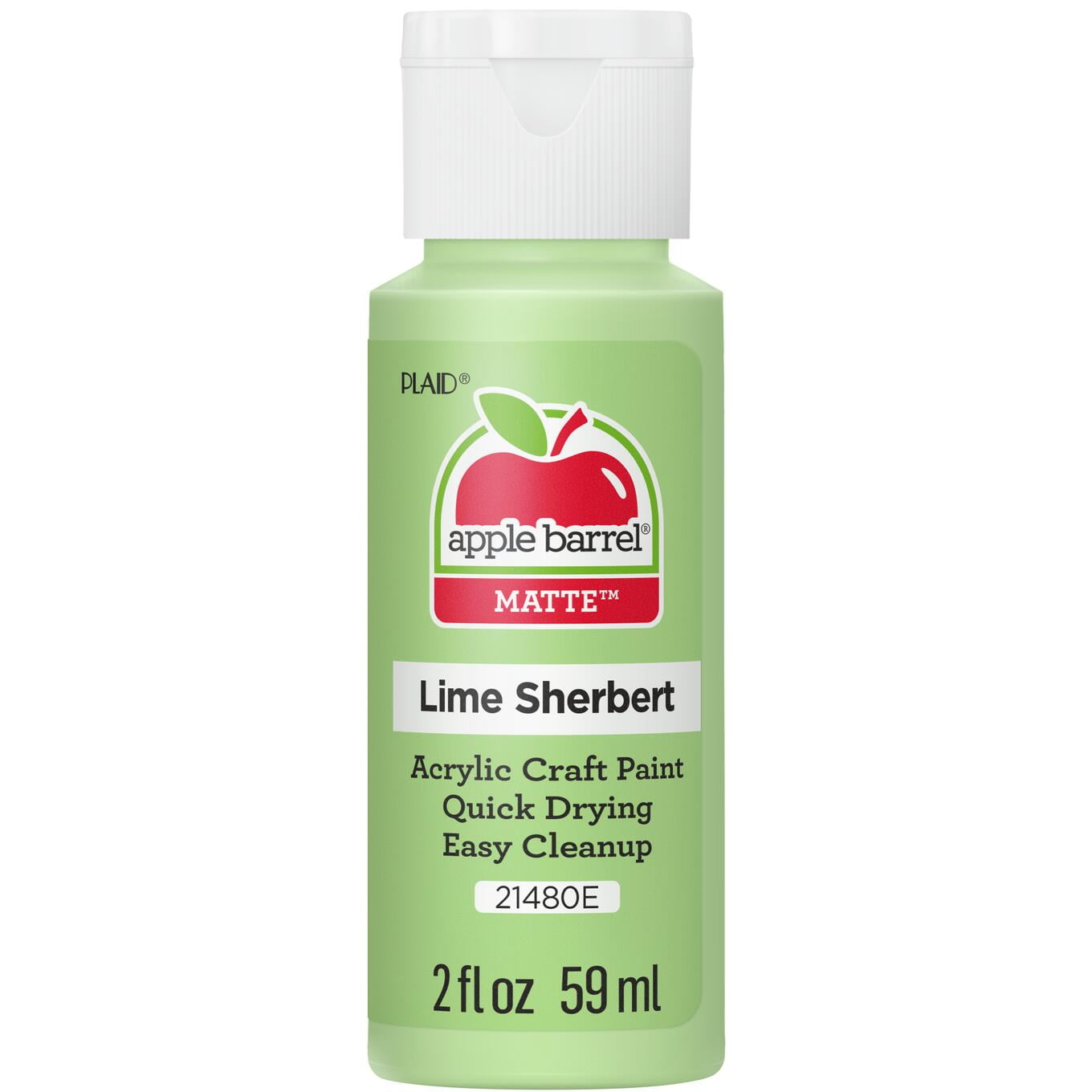(2 pack) Apple Barrel Acrylic Craft Paint, Matte Finish, Lime Sherbert, 2 fl oz