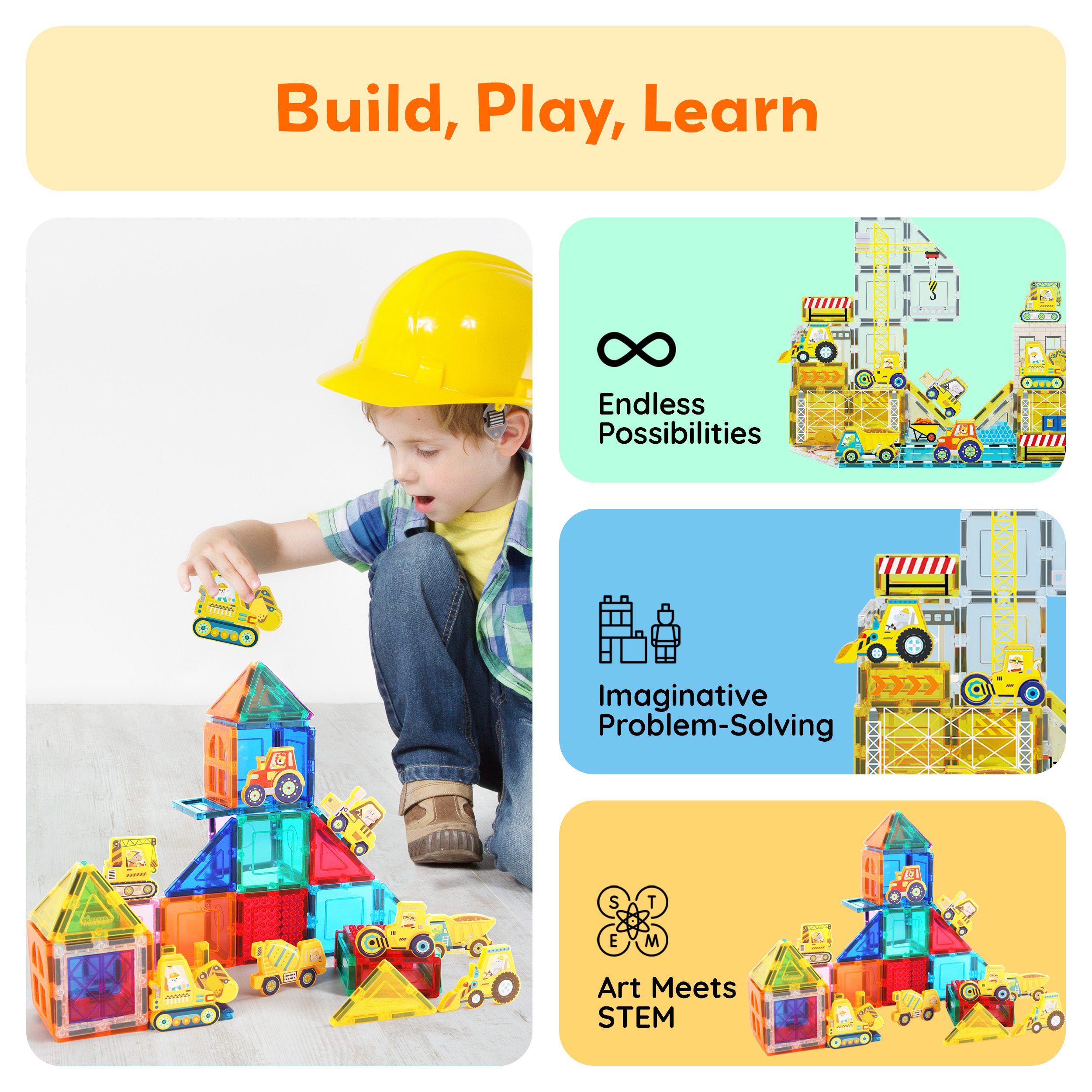 Picasso Tiles Magnetic Add-On 8-Piece Vehicle Set photo 4