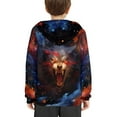 thumbnail image 4 of Xoenoiee Hooded Sweater for Kids Long Sleeve Hoodies Pull-Over Sweater Fall Winter Clothing with Front Kangaroo Pocket for Workout Travel, Galaxy Wolf Pattern, L, 4 of 7
