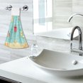 thumbnail image 5 of Yayeee Kitchen Hanging Hand Towels Set of 2 with Loop Bathroom Absorbent Tie Towel, Blue Beach Pattern, 5 of 7
