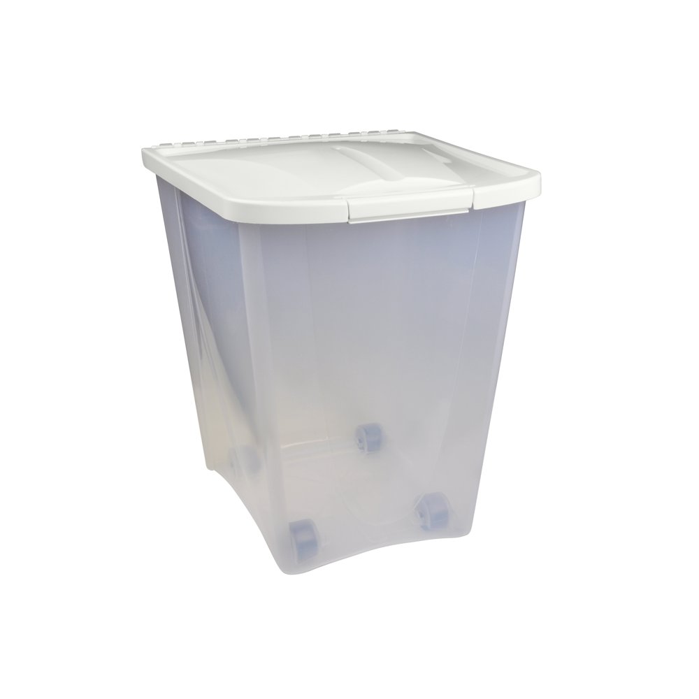 Van Ness 50 lb Plastic Dog Food Storage Container on Wheels