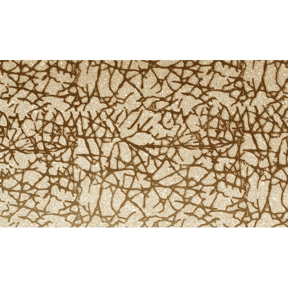 Dundee Deco's Abstract Glitter Tawny Brown on Merigold Cracks Peel and Stick Self Adhesive Removable Wallpaper, Roll 18 ft. X 18 in. (5.5m X 45cm), 26.6 sq. ft. (2.5 sq. m)