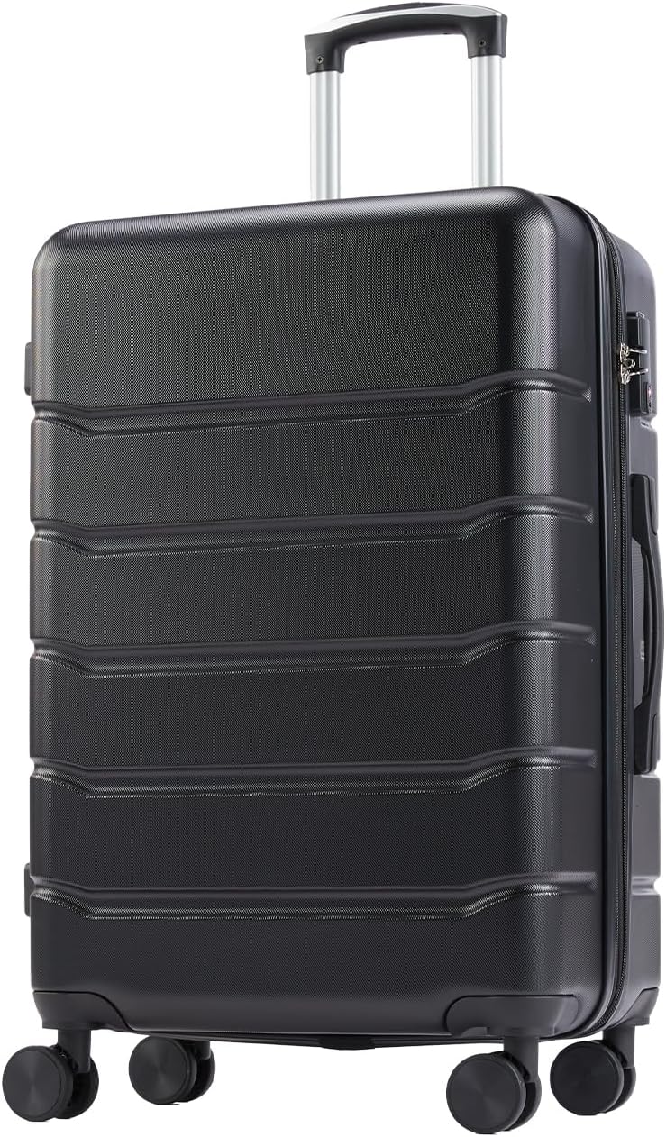 CONCETTA 20-Inch Hardside Carry-On Luggage with Spinner Wheels, Black