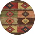 thumbnail image 2 of Addison Rugs Dream Shag Premium Machine Washable Transitional Aztec Paprika Round Rug, 8' x 8', 2 of 8