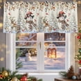 thumbnail image 5 of Valance Curtains for Kitchen Windows Winter Snowman Reindeer SnowRod Pocket Valance Xmas Tree Leaves VintageShort Window Curtain Topper for Bedroom Living Room Bathroom 42x12in, 5 of 7