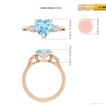 thumbnail image 5 of ANGARA Natural 1.4 ct Aquamarine and Diamond Three Stone Engagement Ring in 14K Rose Gold for Women (Size-8mm) | March Birthstone, Anniversary, Jewelry Gift for Women | Natural Aquamarine Ring, 5 of 10
