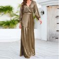 thumbnail image 2 of Pompotops Robe Sans Manches Unie pour Femmes, Robe Aguichant à Col en V en Solde, 2 of 5