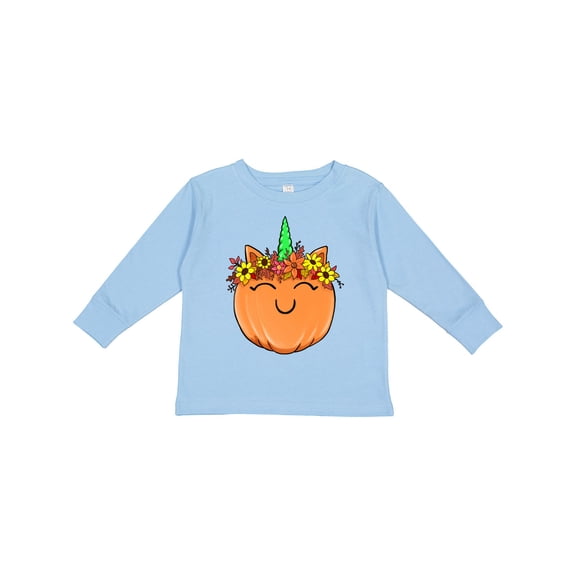 Inktastic Pumpkin Unicorn for Halloween and Thanksgiving Boys or Girls Long Sleeve Toddler T-Shirt