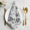 thumbnail image 2 of Vintage Floral Cloth Napkins, Spring Botanical Flowers Leaves Botanical Gray Washable and Reusable Dinner Napkins Set of 6, Table Napkin for Kitchen Party Birthday Wedding Hotel Housewarming 20"x20", 2 of 9