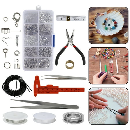 TSV 905 Pieces Jewelry Making Kit Supplies with Zipper Storage Case Beads Wire Starter Tool for Jewelry Crafting and Jewelry Repairing