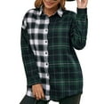 thumbnail image 4 of 2024 Autumn and Winter Fashion Plaid Jackets for Womens Plus Size New Style Plaid Shirt Loose Long Sleeve Casual Zipper Jacket Coat, 4 of 4
