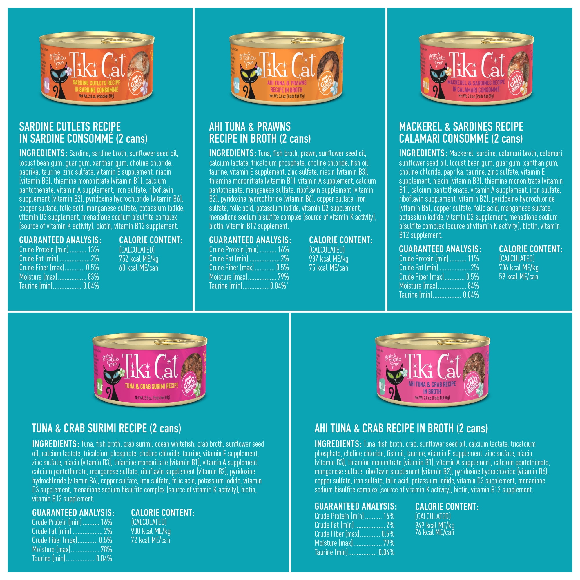 Tiki Cat Seafood Selects Wet Cat Food Mega Pack, 2.8 oz. Can (24 Count)
