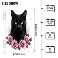 thumbnail image 3 of WOBOGO Black Cat with Pink Roses Notebook College Horizontal Grid Paper Ink Spill Resistant Water Resistant Cover 8.3x5.7x0.4in, 3 of 8