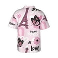 thumbnail image 3 of Uemuo Eiffel Tower and Butterflies Printed Regular Fit Short Sleeve Casual Hawaiian Shirt for Men,Aloha shirt,Tropical shirt,Floral print shirt,Vacation Beach shirt-Medium, 3 of 9