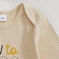 thumbnail image 5 of mgoYE New to the Hive Newborn Outfit Bee Long Sleeve Romper Jumpsuit Coming Home Newborn Girl Outfits Clothes Fall Winter(Beige,3-6 Months), 5 of 8