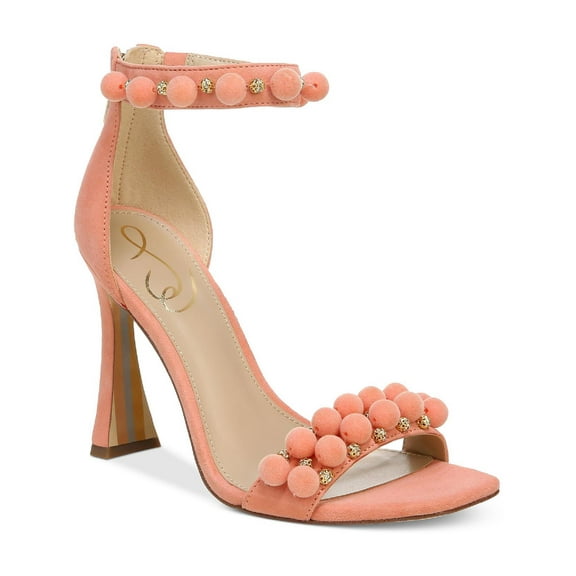 Sam Edelman Luella Canyon Clay Squared Toe Ankle Strap Spool Heeled Sandals (Canyon Clay, 8)