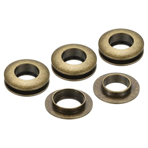 Ojetes de agujero de latón sólido de 15.5mm(5/8 pulgadas) Uxcell, 4 Pcs Grommets de superficie arqueada con respaldo autoadhesivo para manualidades en cuero, bronce