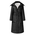 thumbnail image 4 of Vedolay Warm Winter Coats for Women Warm Plush Button Lapels Jacket Outwear Coat Black,L, 4 of 5