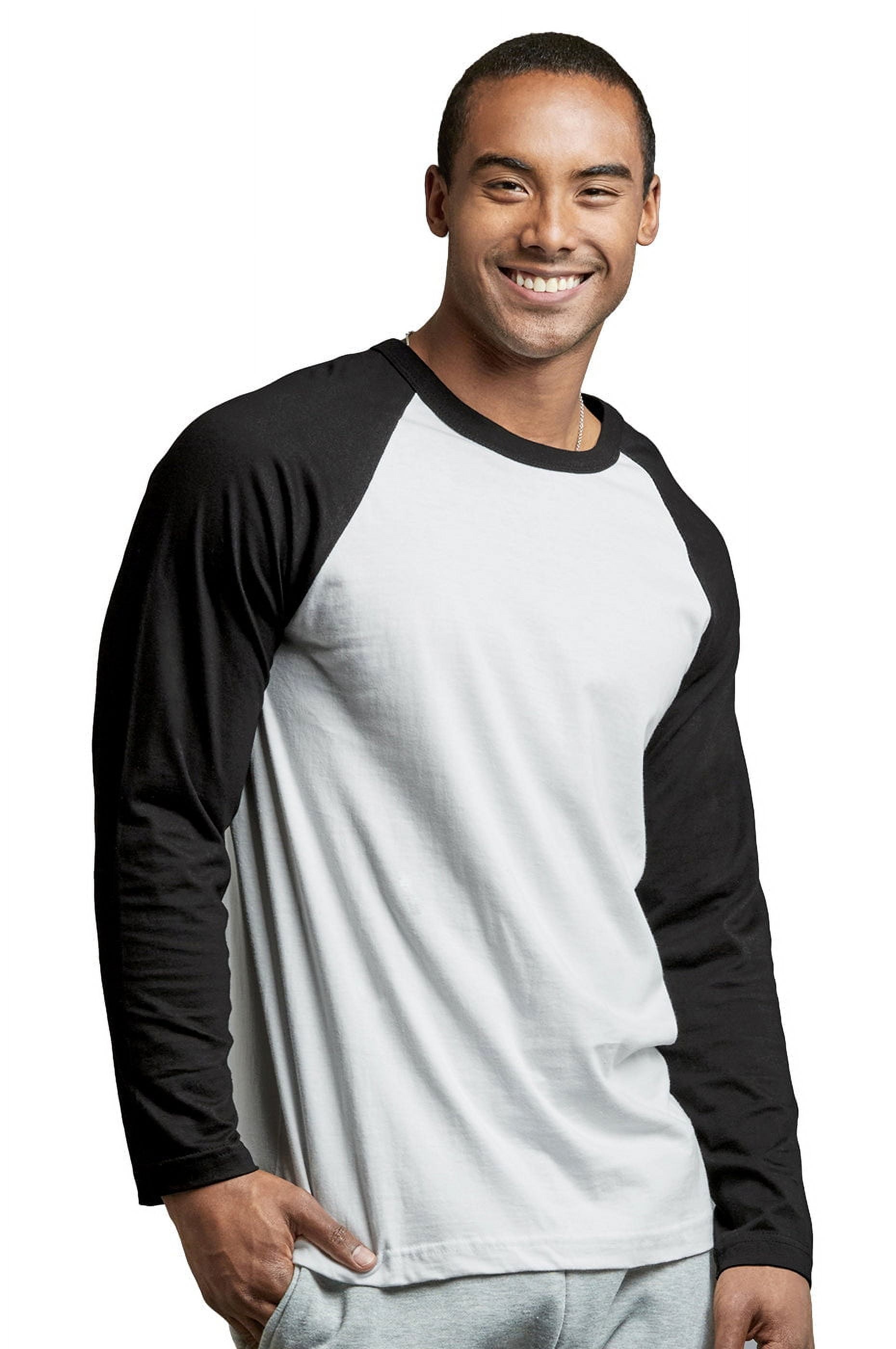 TOP PRO Men & Women Long Sleeve Baseball Raglan Tee Shirt Top (S-3XL)