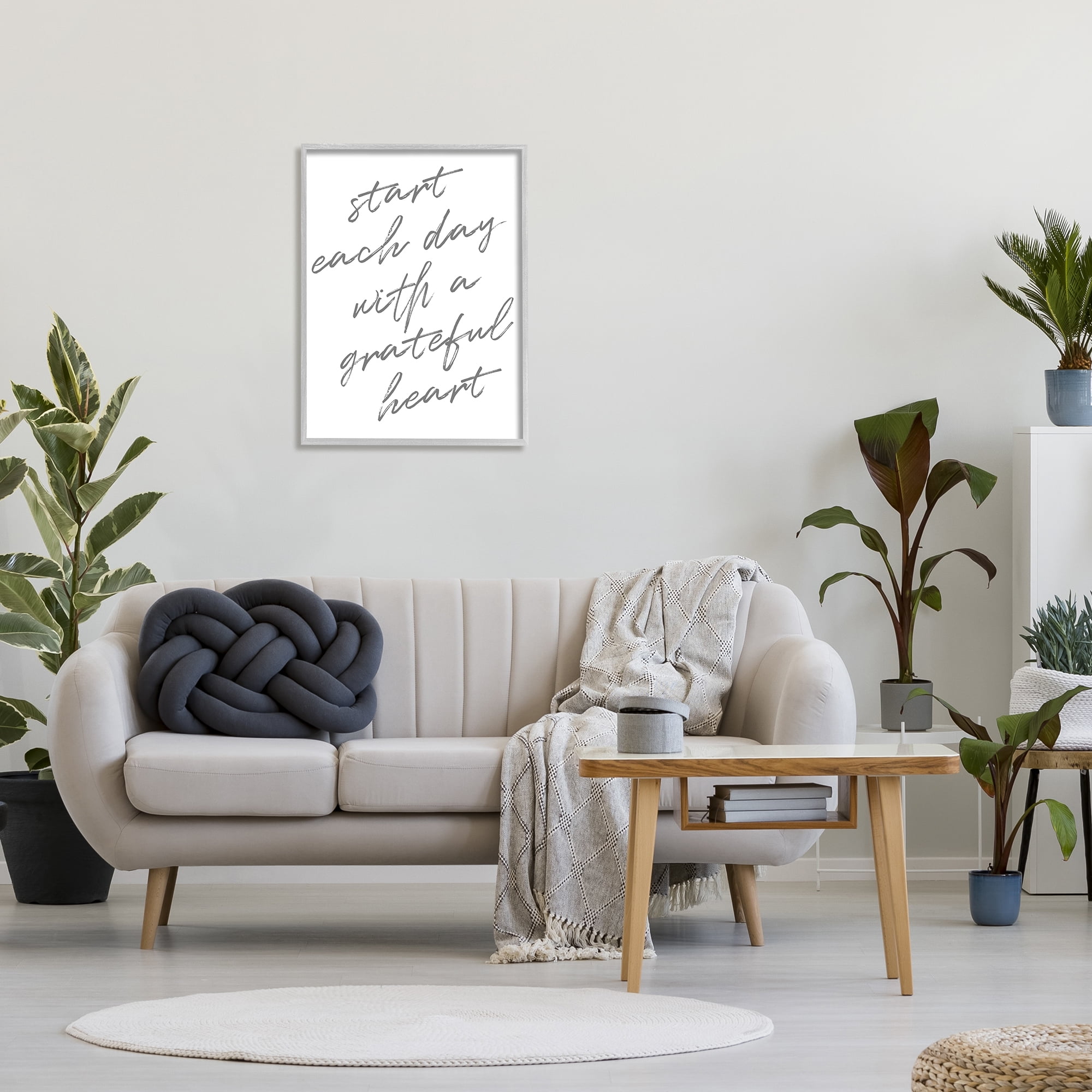 Stupell Industries Start Each Day Grateful Inspirational Phrase Distressed Typography, 24 x 30, Designed by Sd Graphics Studio