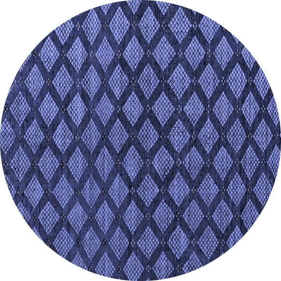 Ahgly Company Indoor Round Abstract Blue Modern Area Rugs, 6' Round