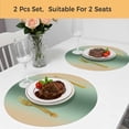 thumbnail image 5 of Sage Green Yellow Ombre Round 13 Inch Placemats Set of 2, Farmhouse Modern Gradient Art HeatResistant Non Slip Place Mats for Dining Table, Wipeable Braided Kitchen Table Mats for Housewarming, 5 of 9