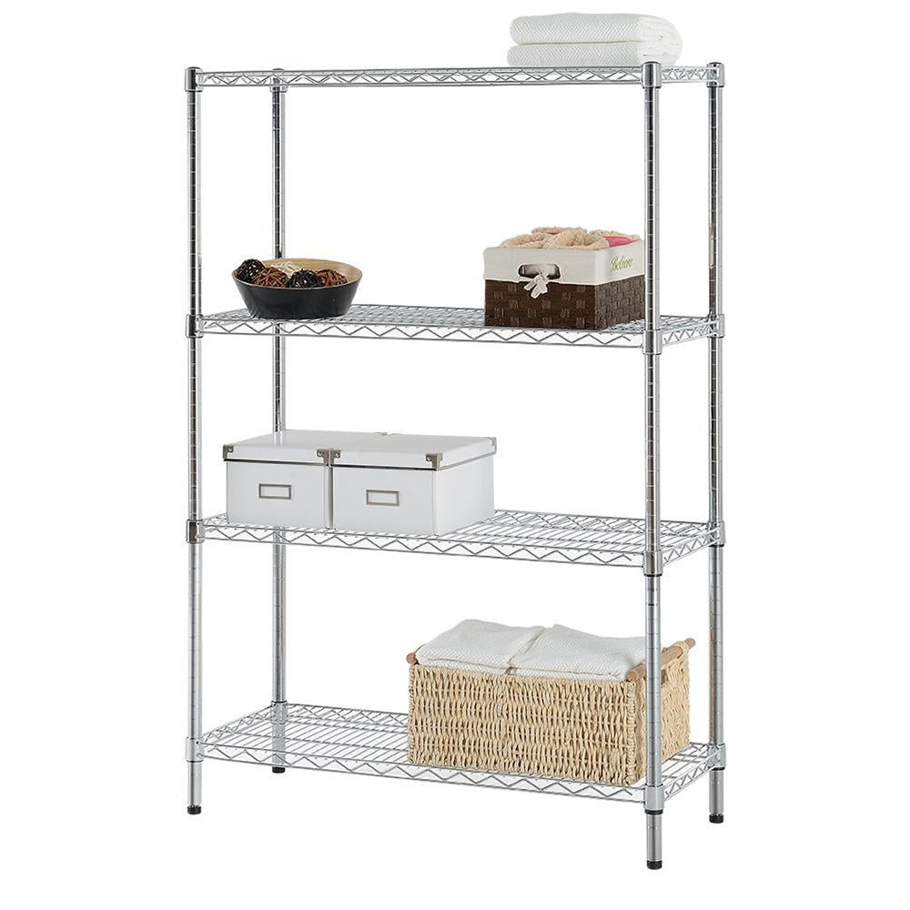 Shed Kitchen Space Solution for Home Animal shelter! Market Hotel Chrome Wire Shelf 14 x 30 4 pc Pack Garage Rehab Center Childrens Shelters 