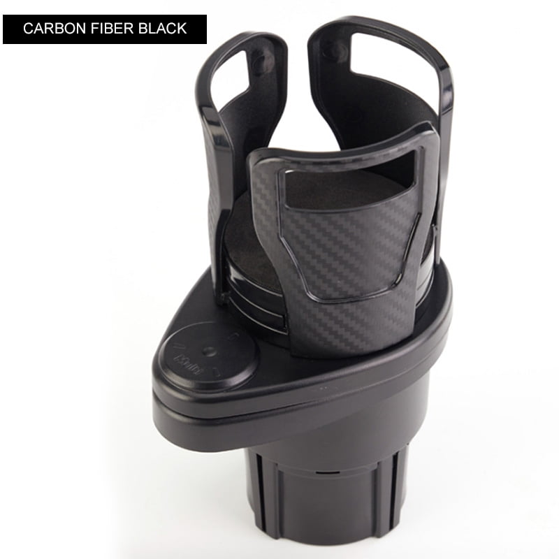 A FJLK Multifunctional Vehicle-Mounted Water Cup Drink Holder,360/°Rotating Adjustable Dual Bottles Base Organizer,Universal Car Cup Holder Expander Adapter