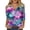 Multicolor 1, variant on MEICHEN Tie Dye Long Sleeve Shirts for Women V Neck Pullover Tops Loose Tees Top Summer Fashion Clothing for Women