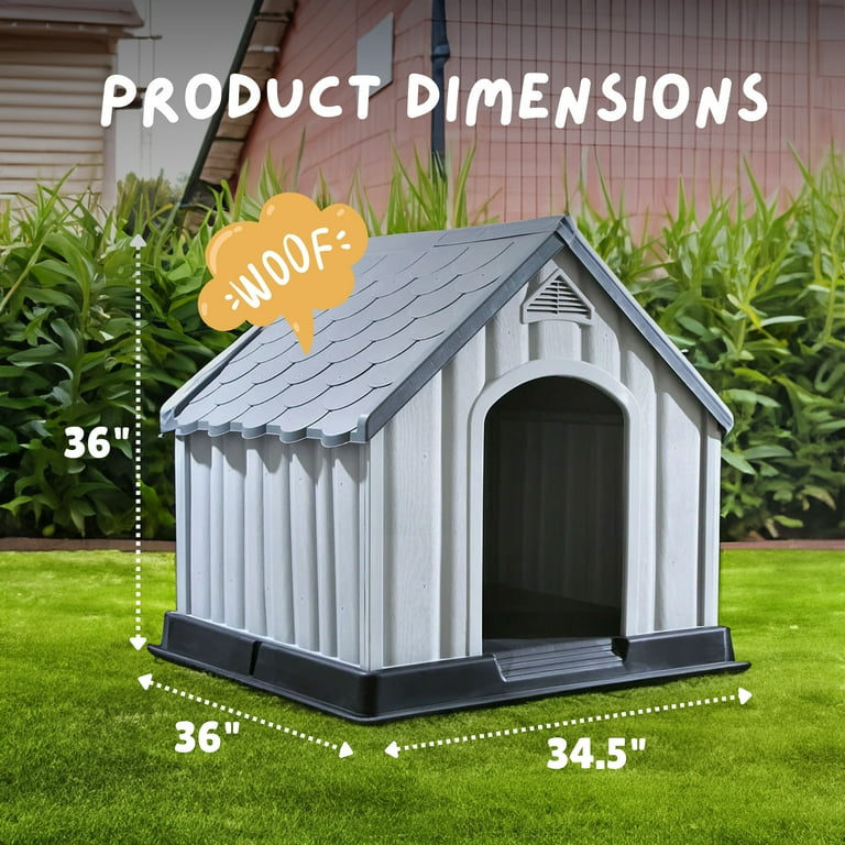Extra Large Waterproof Outdoor Plastic Dog House - Weather