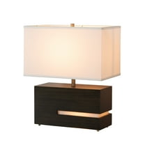 Zen Reclining Table Lamp - Gilded Ebony Wood Finish Weathered Brass