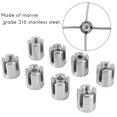 thumbnail image 1 of 8 Pcs Stainless Steel Wire Rope Green Wall Trellis Fitting Cross Clip 3mm Wire, 1 of 7