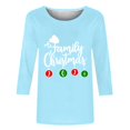 thumbnail image 4 of Aqestyerly Hauts de Noël pour Femmes Mode Féminine T-Shirt Imprimé de Noël Manches 3/4 Blouse Col Rond Hauts Décontractés, 4 of 5